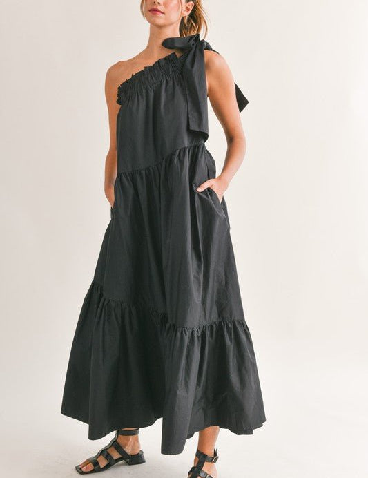 Ella Gathered One Shoulder Maxi - NIXII Clothing