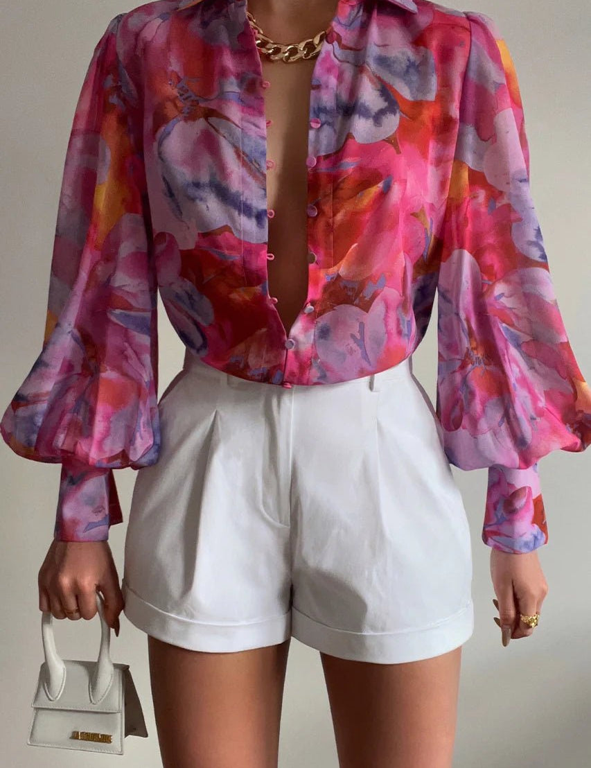 Ella Pink Floral Blouse - NIXII Clothing