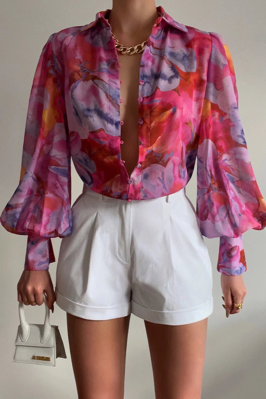 Ella Pink Floral Blouse - NIXII Clothing