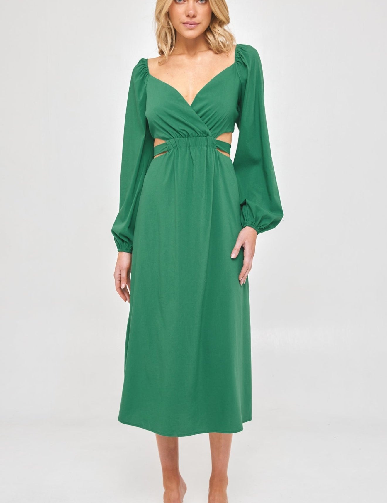 Emerald Green Midi Dress - NIXII Clothing
