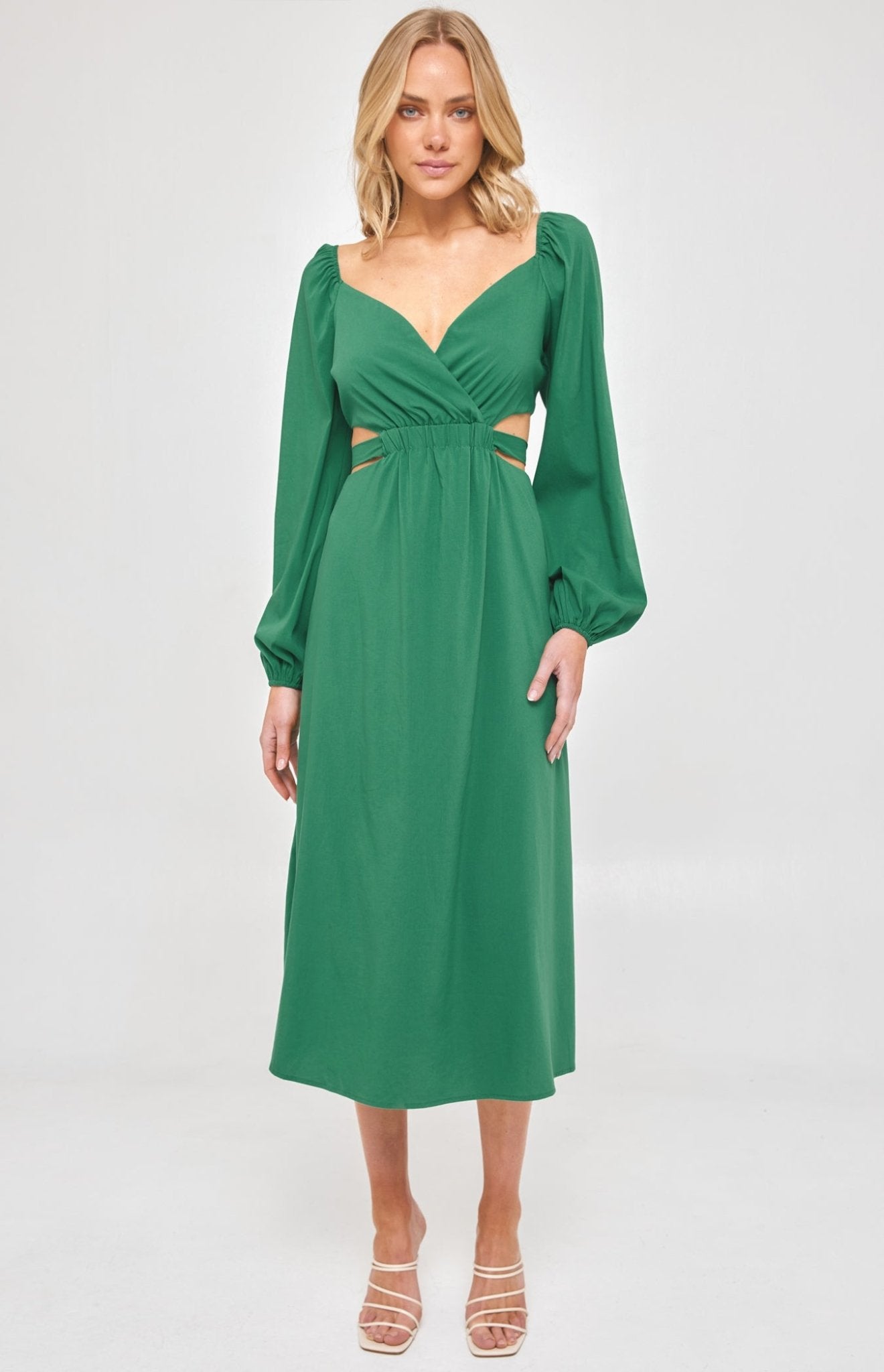 Emerald Green Midi Dress - NIXII Clothing