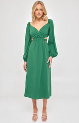 Emerald Green  Midi Dress