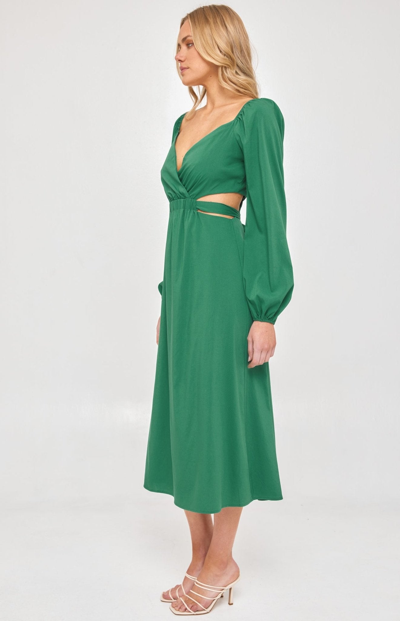 Emerald Green Midi Dress - NIXII Clothing