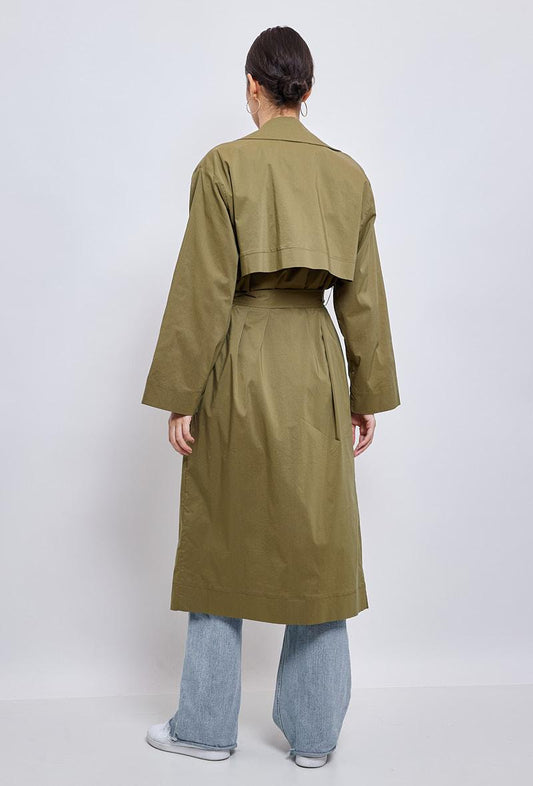 Gille Khaki Trench Coat - NIXII Clothing