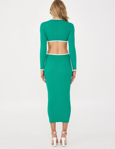 Green and White Midi - NIXII Clothing