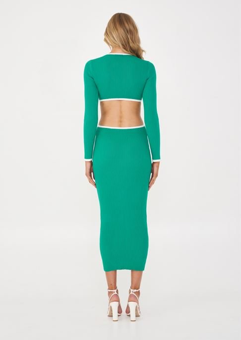 Green and White Midi - NIXII Clothing