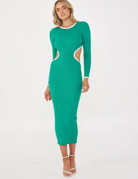 Green and White Midi - NIXII Clothing