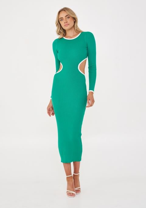 Green and White Midi - NIXII Clothing