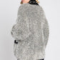 Grey Puff Sleeve Pearl Cardigan - NIXII Clothing