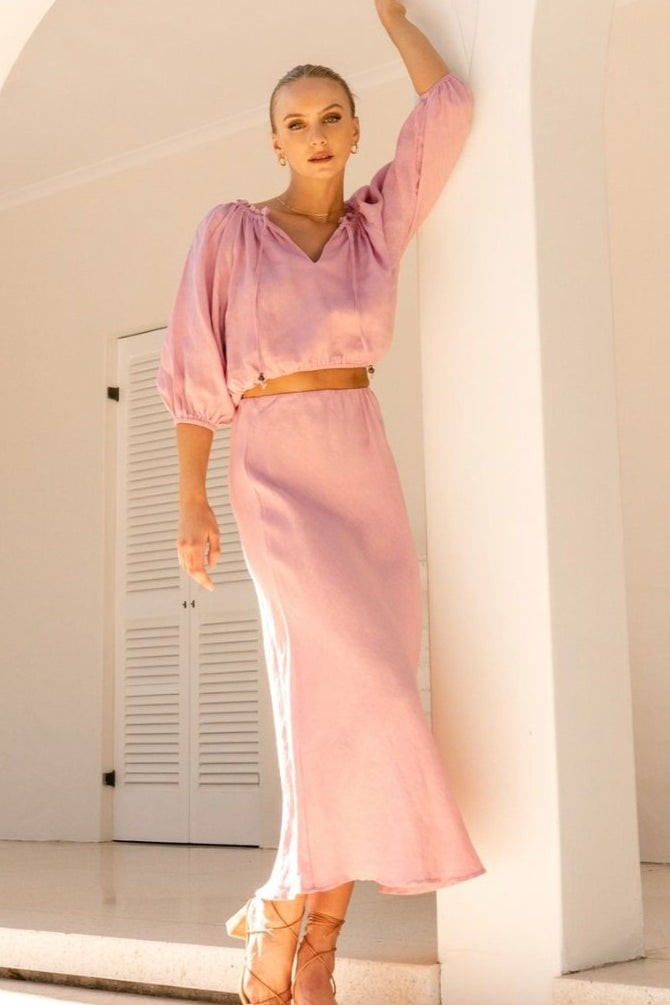 Karlie Blush Midi Skirt - NIXII Clothing