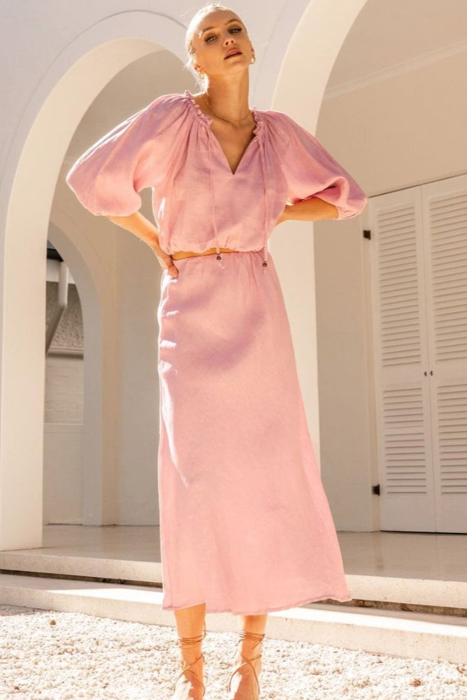 Karlie Blush Midi Skirt - NIXII Clothing