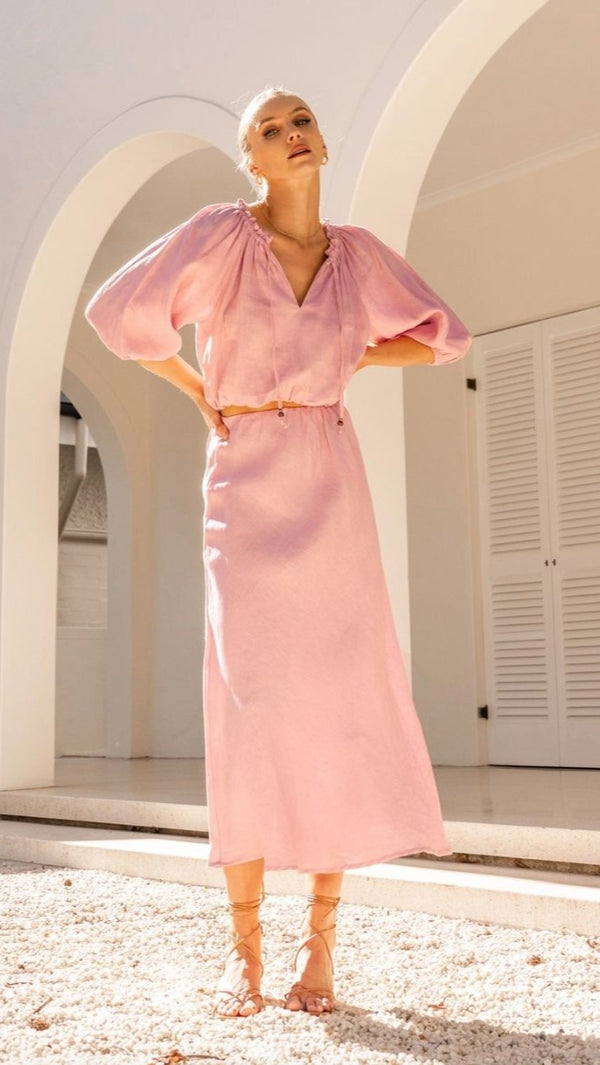 Karlie Blush Midi Skirt