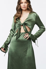 LALETTE MIDI DRESS - OLIVE - NIXII Clothing