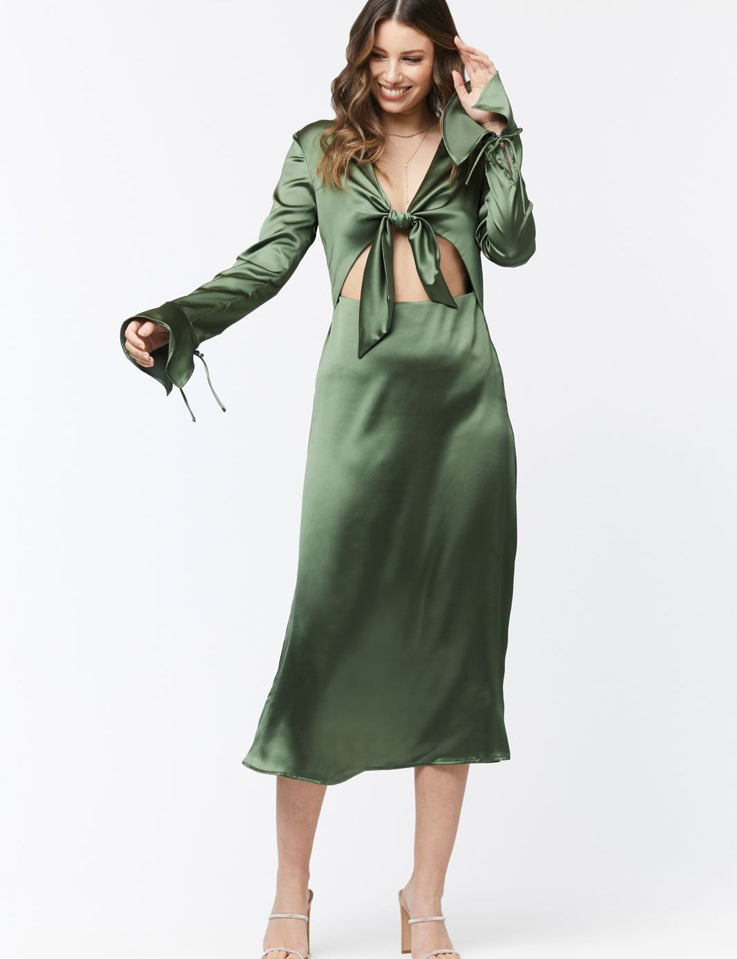 LALETTE MIDI DRESS - OLIVE - NIXII Clothing