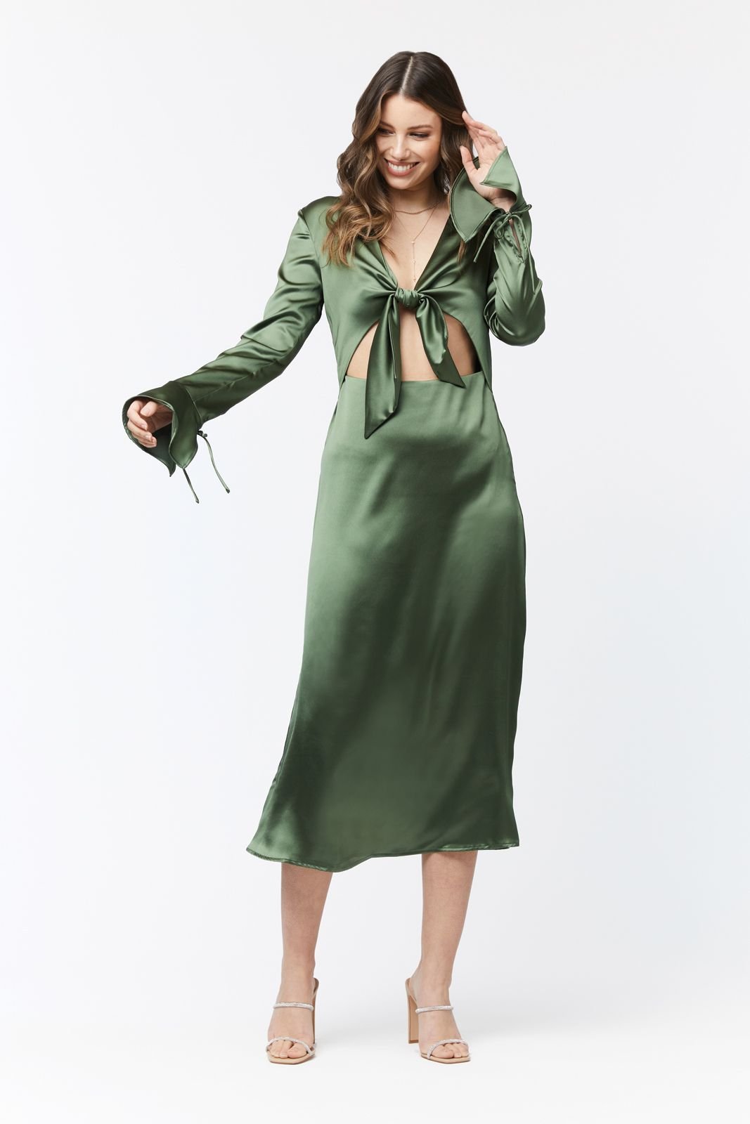 LALETTE MIDI DRESS - OLIVE - NIXII Clothing