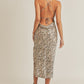 Leopard Printed Cowl Neck Midi Dress - NIXII Clothing