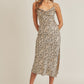 Leopard Printed Cowl Neck Midi Dress - NIXII Clothing