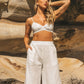 Lilly White Linen Bralette - NIXII Clothing