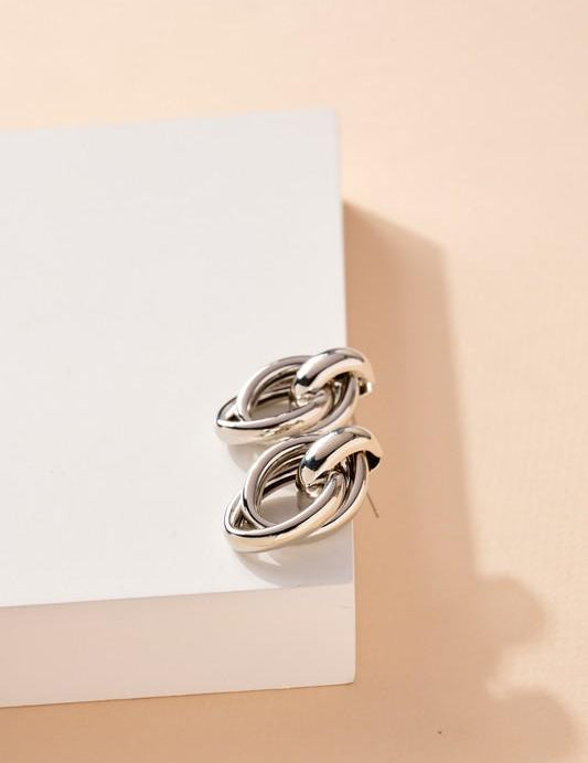 Linked Hoop Dangling Earrings- S - NIXII Clothing
