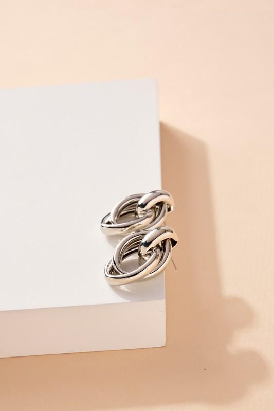 Linked Hoop Dangling Earrings- S - NIXII Clothing
