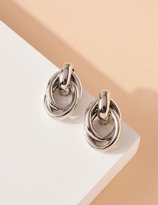 Linked Hoop Dangling Earrings- S - NIXII Clothing