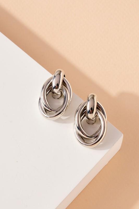 Linked Hoop Dangling Earrings- S - NIXII Clothing