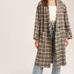 Mocha Oversized Plaid Light Weight Long Coat - NIXII Clothing