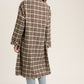 Mocha Oversized Plaid Light Weight Long Coat - NIXII Clothing