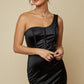 ONE SHOULDER SATIN MINI DRESS - NIXII Clothing