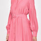 Pink Long Sleeve Shirt Dress - NIXII Clothing