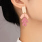 Pink tone acrylic drop earrings - NIXII Clothing