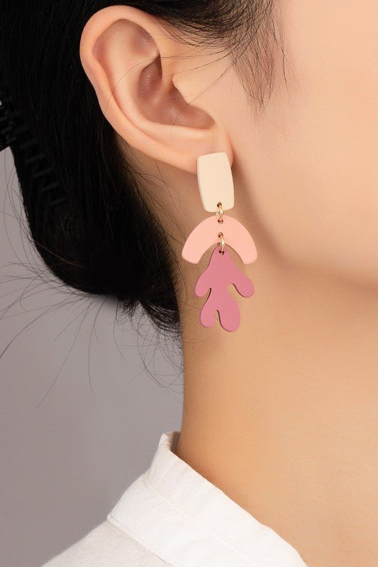 Pink tone acrylic drop earrings - NIXII Clothing