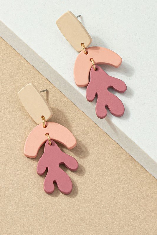 Pink tone acrylic drop earrings