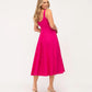 Rasberry Scoop Back Midi Dress - NIXII Clothing