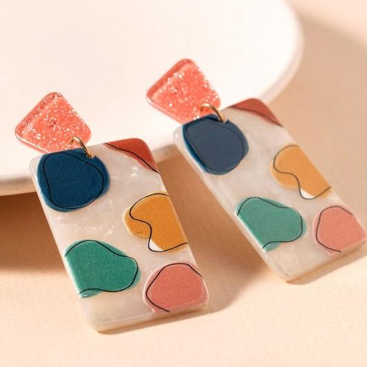Rectangular Abstract Dangling Earrings - NIXII Clothing