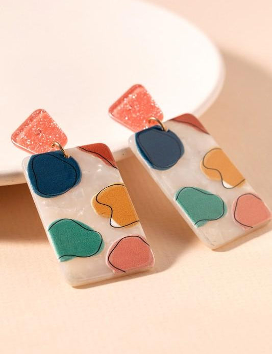 Rectangular Abstract Dangling Earrings - NIXII Clothing