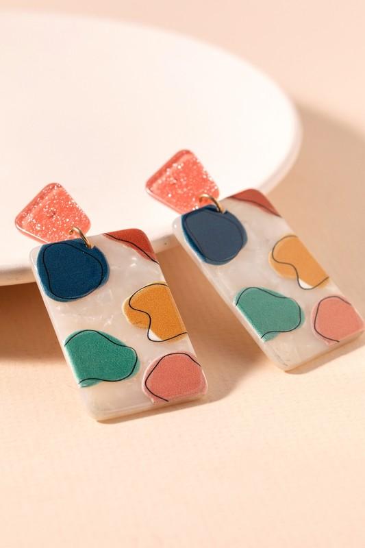 Rectangular Abstract Dangling Earrings - NIXII Clothing