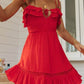 Red Frill Tie Detail Dress - NIXII Clothing