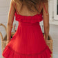 Red Frill Tie Detail Dress - NIXII Clothing