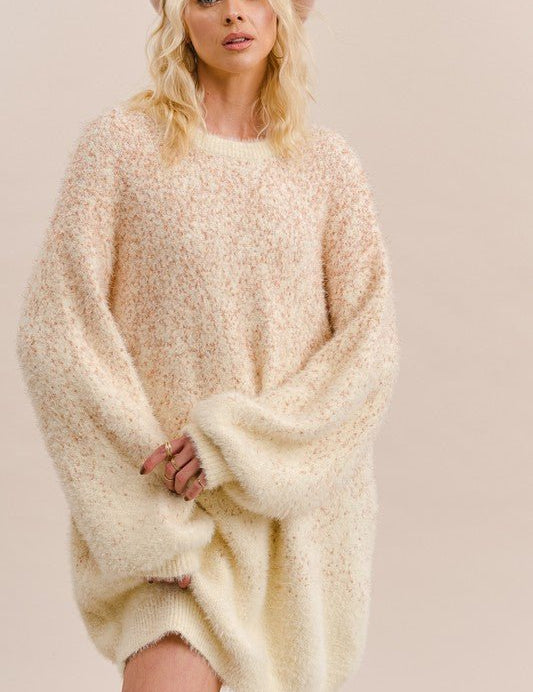 SOFT TOUCH FUR TUNIC PULLOVER KNIT SWEATER - NIXII Clothing