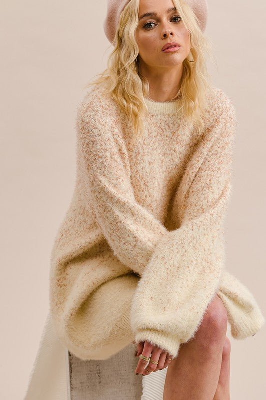 SOFT TOUCH FUR TUNIC PULLOVER KNIT SWEATER - NIXII Clothing