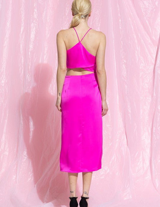 SPAGHETTI CROSS STRAP DRESS - NIXII Clothing