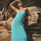 Summer Aqua Knit Maxi Dress - NIXII Clothing