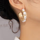 Teardrop pearl beaded hoop earrings - NIXII Clothing