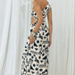 White & Black Print Nammos Maxi Dress - NIXII Clothing