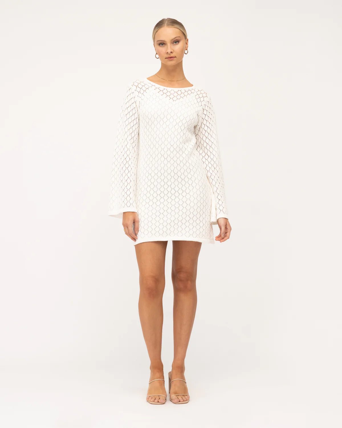 White Crochet Mini Dress - NIXII Clothing