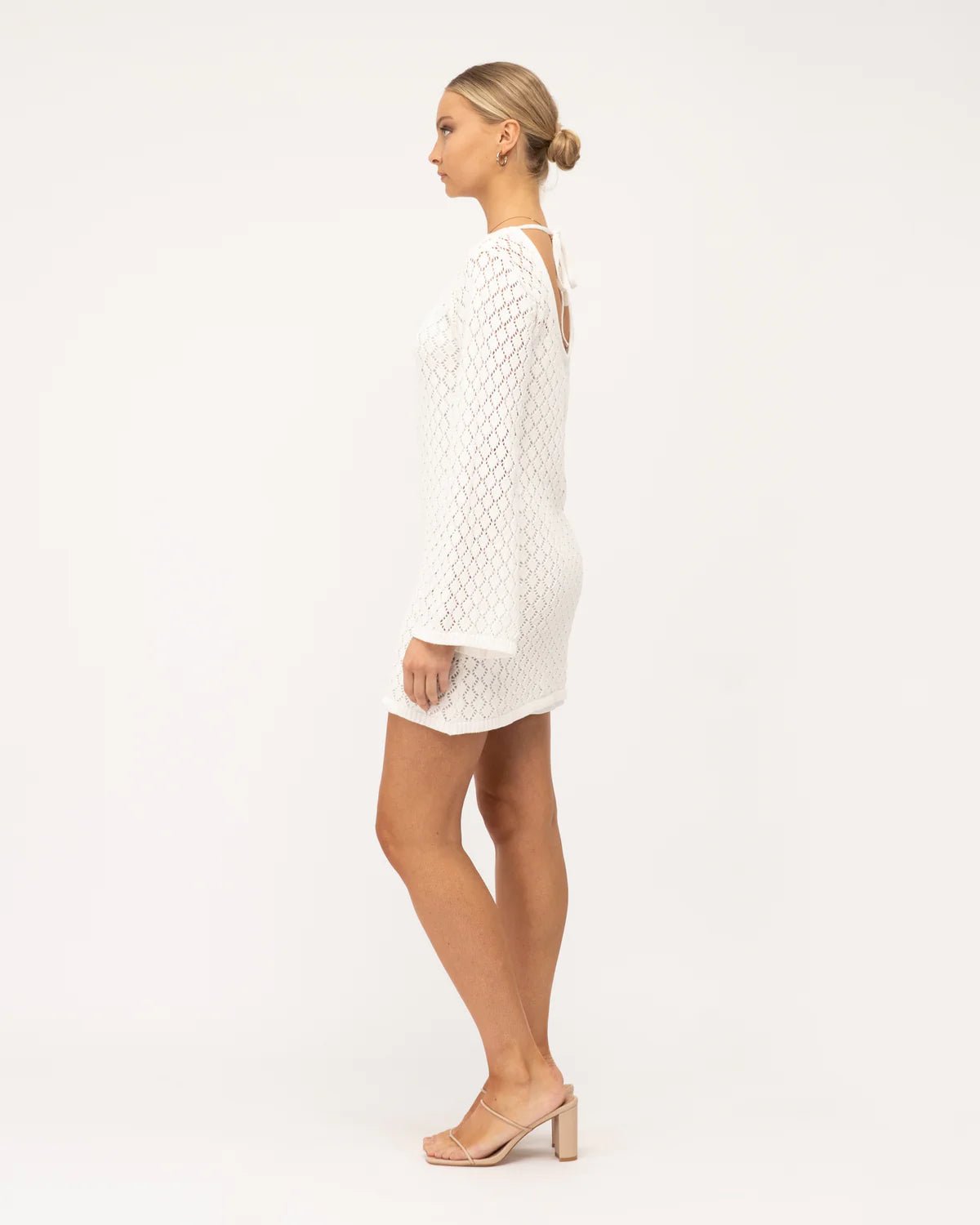 White Crochet Mini Dress - NIXII Clothing