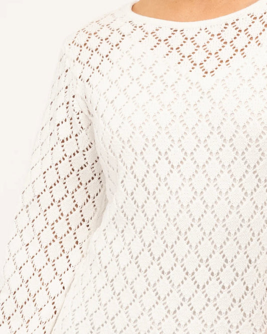 White Crochet Mini Dress - NIXII Clothing